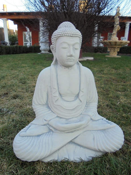 Buddha, Mönch, Tempelwächter, Gartenfigur, Steinfigur, Steinguss, Gartendekoration