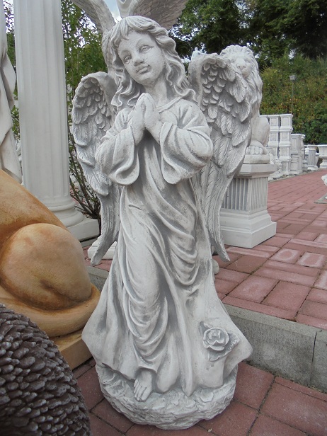 Betender Engel, Statue, Gartenfigur, Steinguss, Gartendekoration