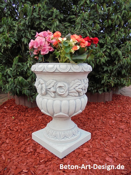 Pflanzschale, Vase, Pflanzamphore, 55 cm hoch, Park & Gartendekoration, Steinguss