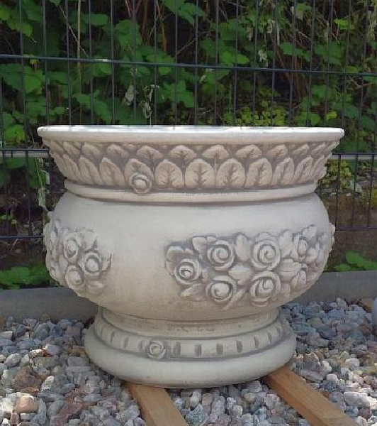 Pflanzschale, Vase, 43 cm hoch, Pflanztopf für Garten oder Terrasse, Park & Gartendekoration, Steinguss