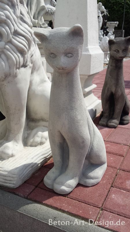 Gartenfigur "Katze links" 39 cm hoch Park & Gartendekoration, Skulptur, Steinfigur