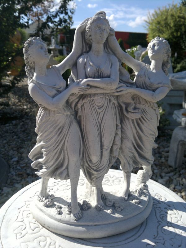Gartenfigur, Skulptur, Figurengruppe "die drei Grazien I" Höhe 27,5 cm, Park & Gartendekoration, Steinguss
