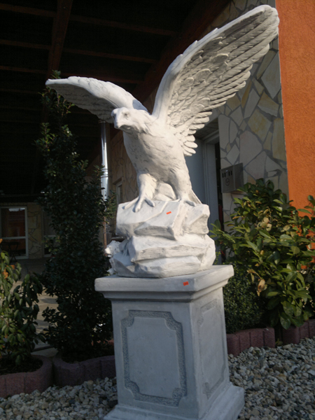 Gartenfigur, grosser Adler 111 cm Gesamtbreite Steinfigur, Statue, Park & Gartendekoration
