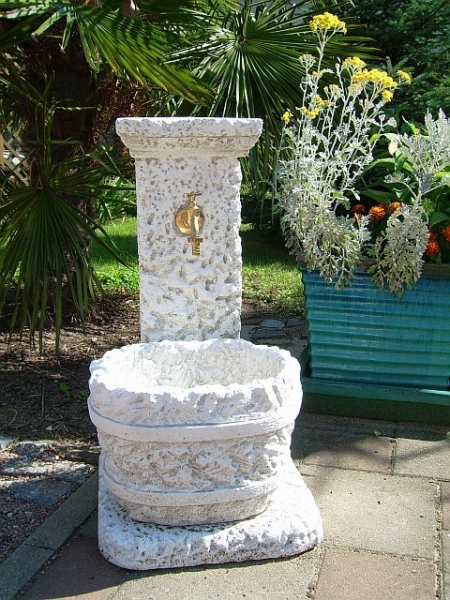 Wandbrunnen, 2 teilig, 75 cm hoch, Steinbrunnen, Gartenbrunnen, Park & Gartendekoration