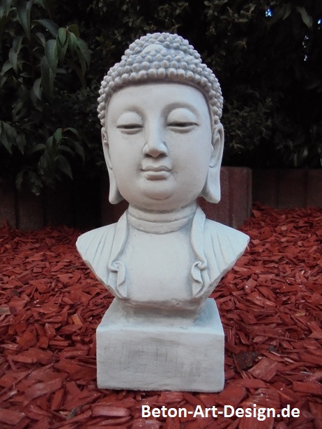 Gartenfigur, Buddha Büste, Steinfigur, Steinguss, Park & Gartendekoration, Skulptur