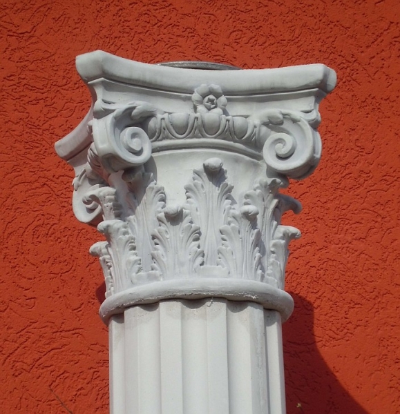 Kapitell im korinthischen Stil - Schaftdurchmesser - 30 cm für Betonsäulen, Park & Gartendekoration, Steinsäulen