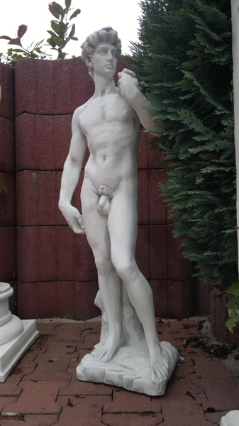 Gartenfigur, Steinfigur "David" von Michelangelo, Höhe 115 cm, Park & Gartendekoration, Skulptur, Statue, Steingu