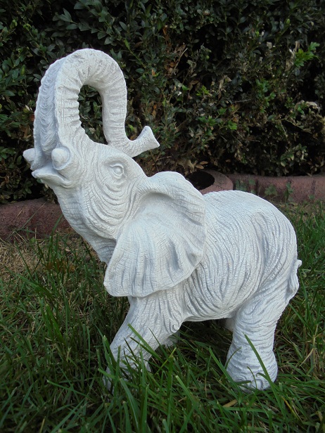 Kleiner Elefant, Steinfigur als Gartendeko, Elefanten Figur, Steinguss
