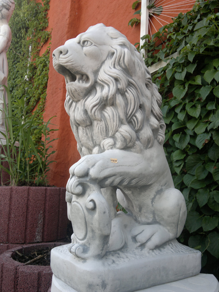 Gartenfigur, Steinfigur, Löwe links, Höhe: 70 cm, Torwächter, Statue, Park & Gartendekoration, Skulptur, Steinguss