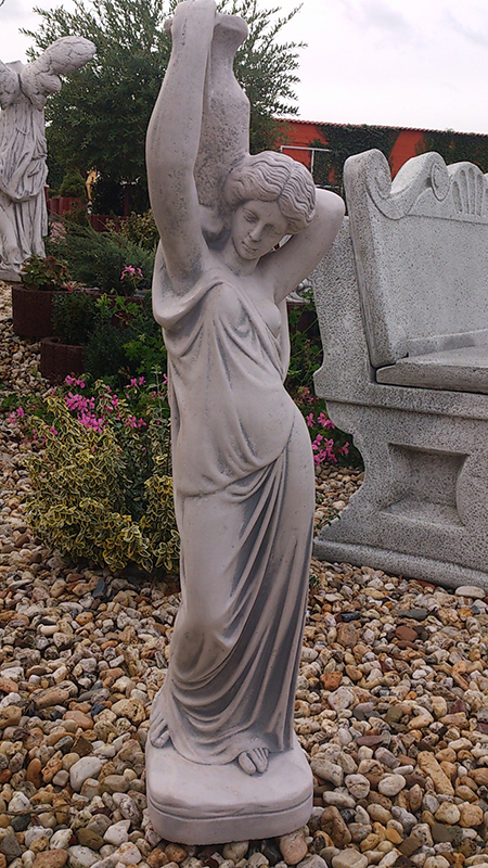 Menschen Gartendeko Steinguss,92 cm Gartenfigur /"Frau mit Krug/" Brunnenfigur